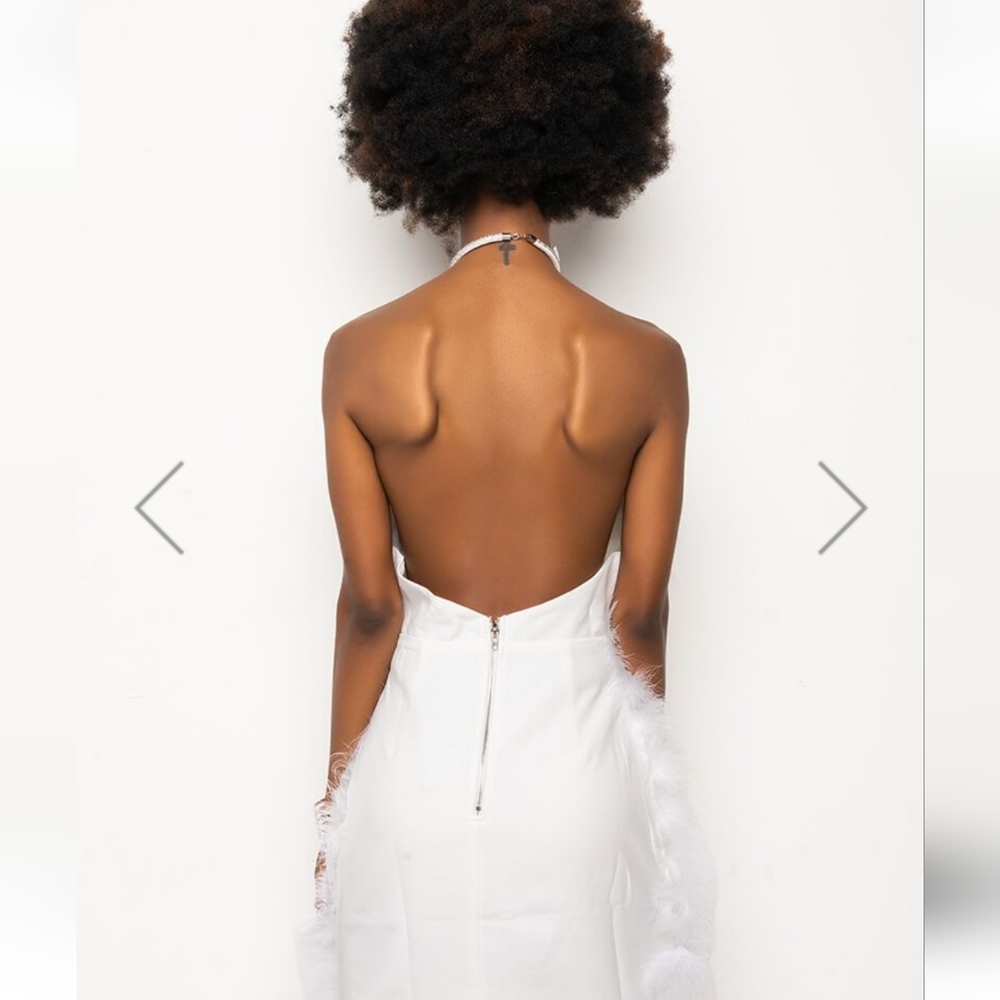 NWT Akira Sold Out , Gorgeous , Soft , Fluffy , White Clouds Feather Dress - Picture 14 of 16